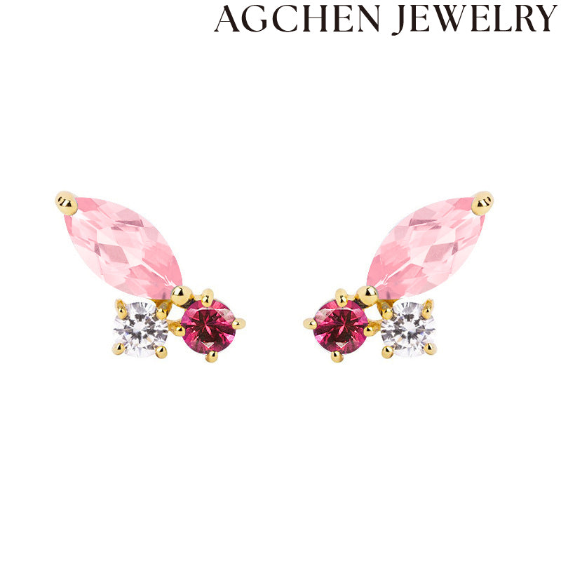 AG Colorful Insect Zirconia Earrings