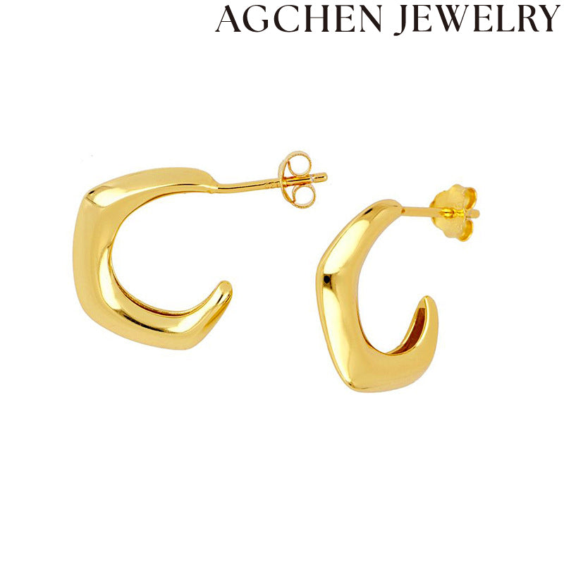 AG Asymmetric Minimalist Stud Earrings