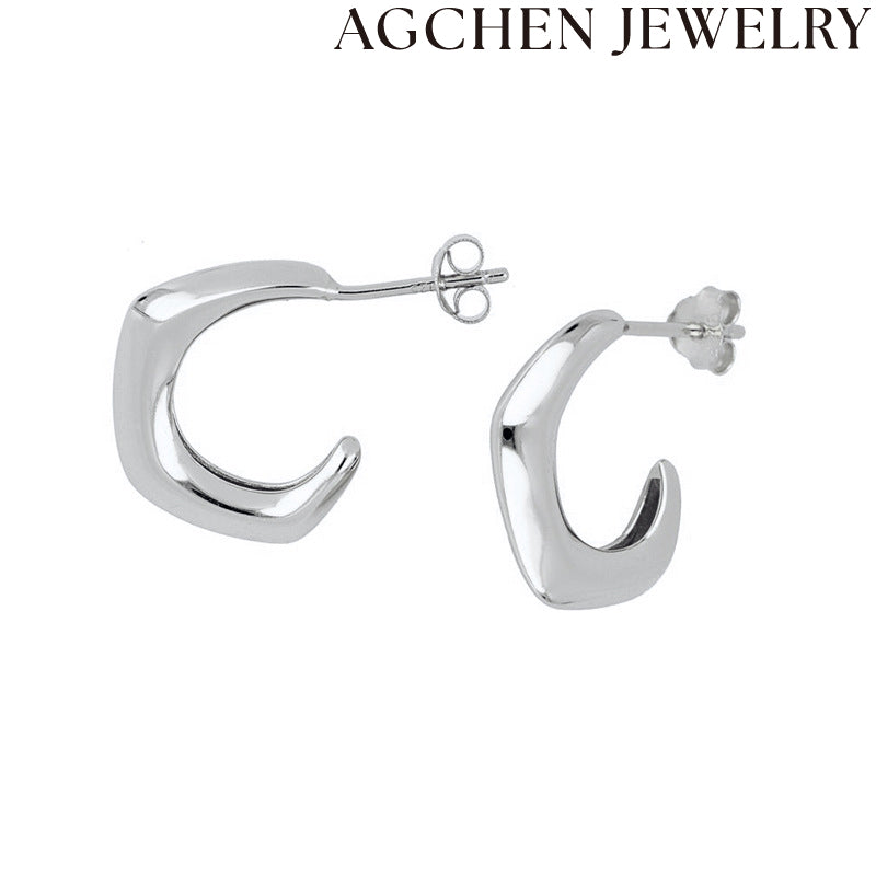AG Asymmetric Minimalist Stud Earrings