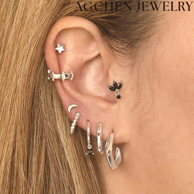 AG Asymmetric Minimalist Stud Earrings