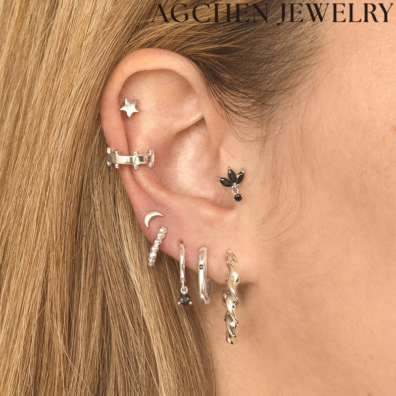 AG Minimalist Pentagram Stud Earrings