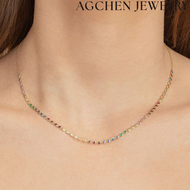 AG Colorful Zircon Necklace