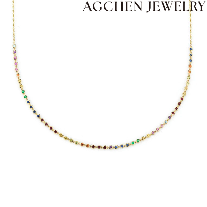 AG Colorful Zircon Necklace