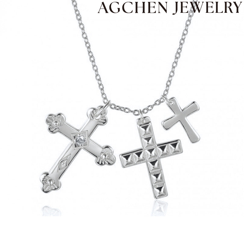 AG Cross Pendant Necklace