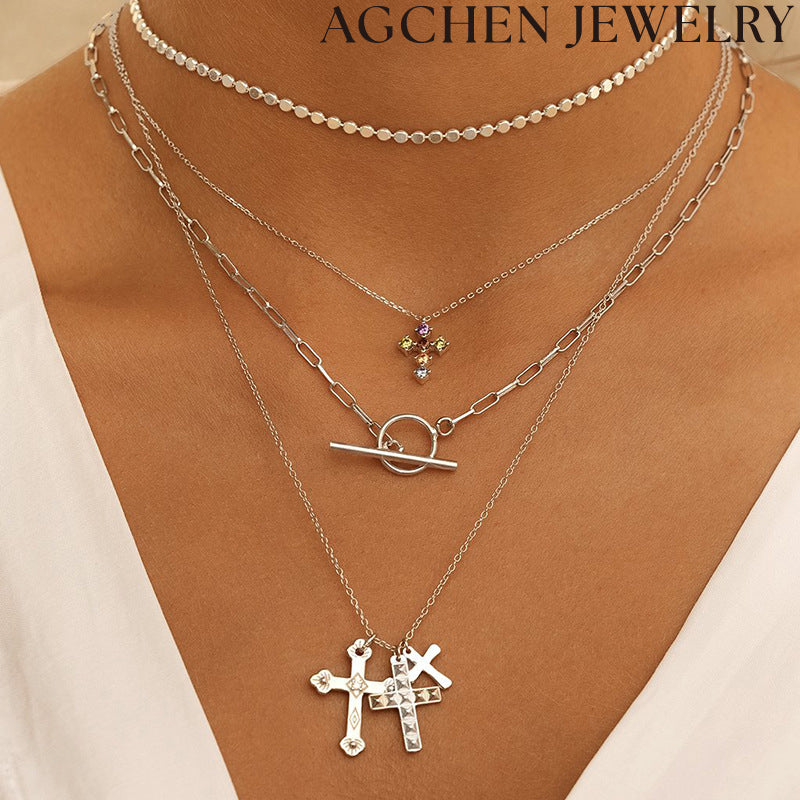 AG Cross Pendant Necklace