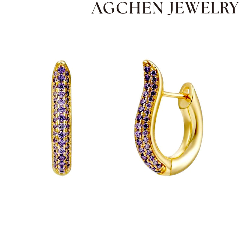 AG Exquisite Geometric Earrings with Zirconia