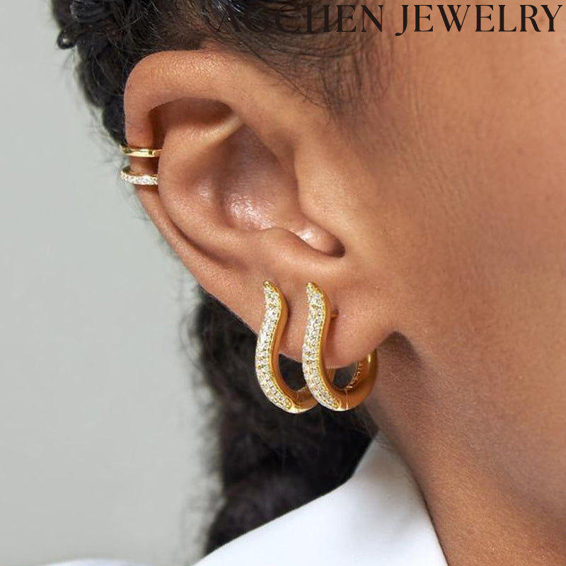 AG Exquisite Geometric Earrings with Zirconia