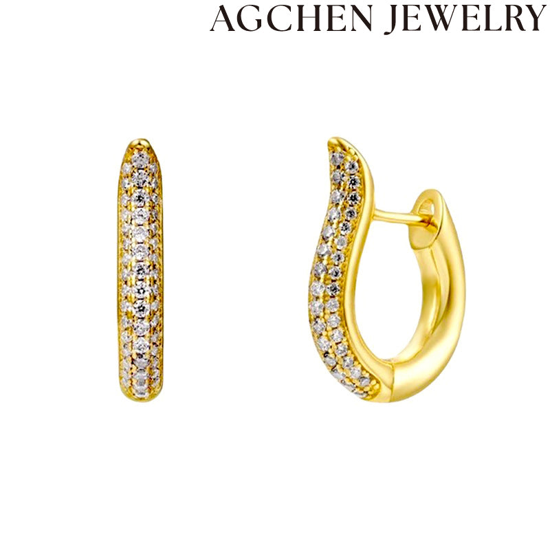 AG Exquisite Geometric Earrings with Zirconia