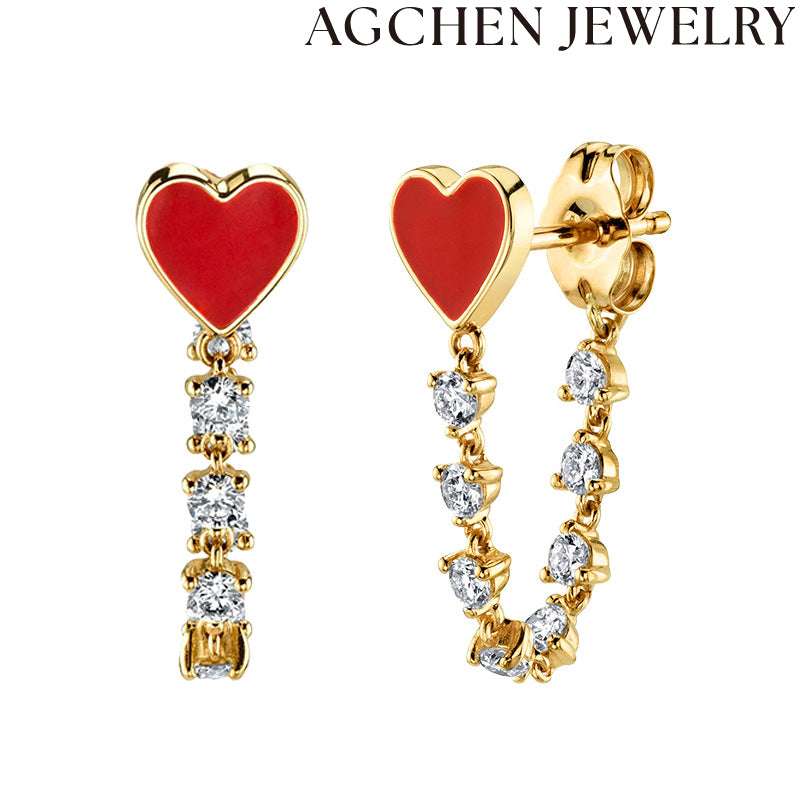 AG Heart-shaped Resin Earrings