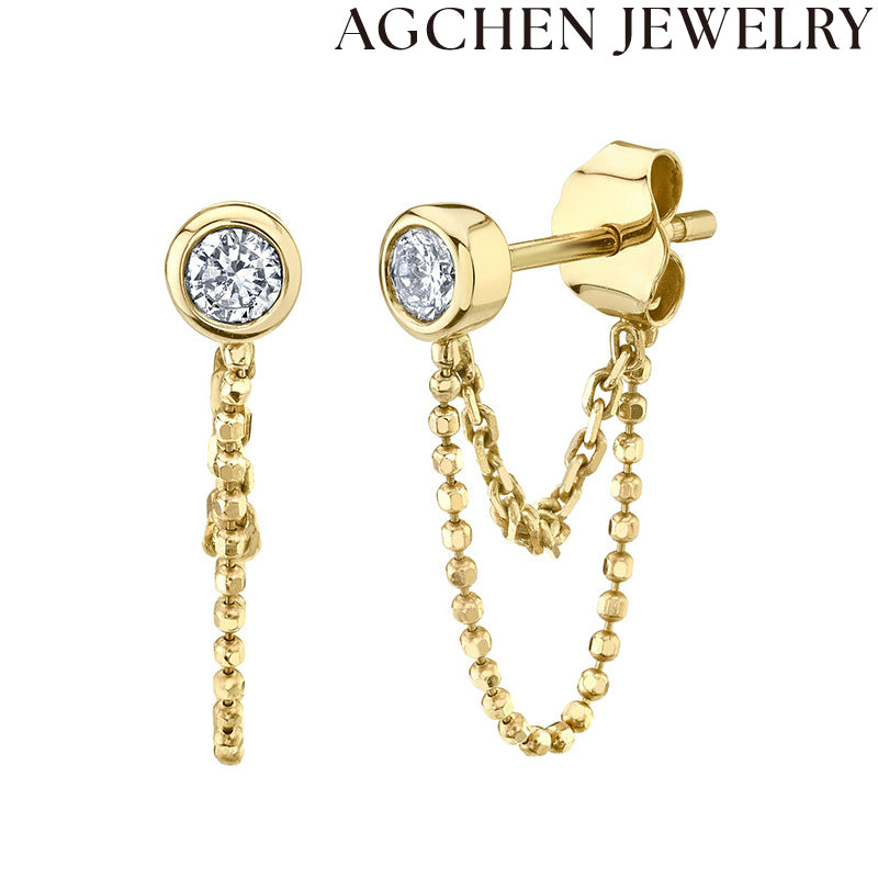 AG Chain and Zircon Earrings