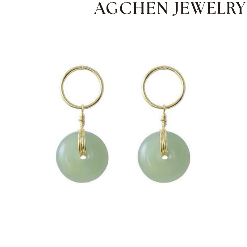 AG Green Circular Jade Earrings