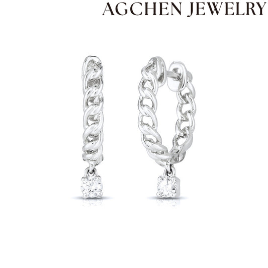 AG Chain Link Zirconia Earrings