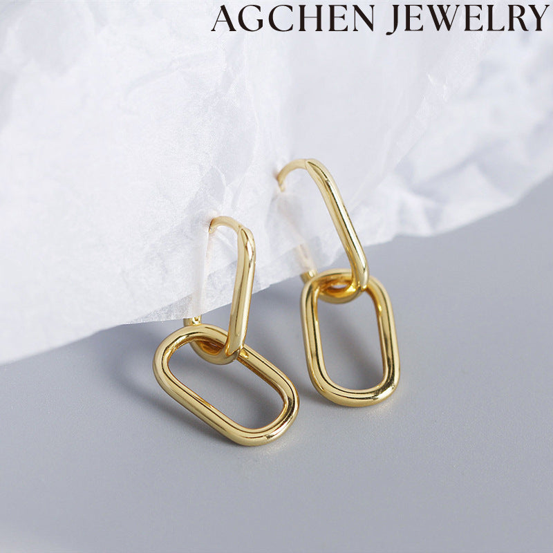 AG Two Rectangular Earrings