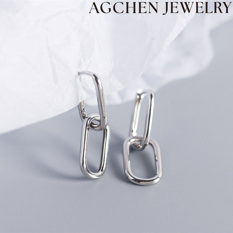 AG Two Rectangular Earrings