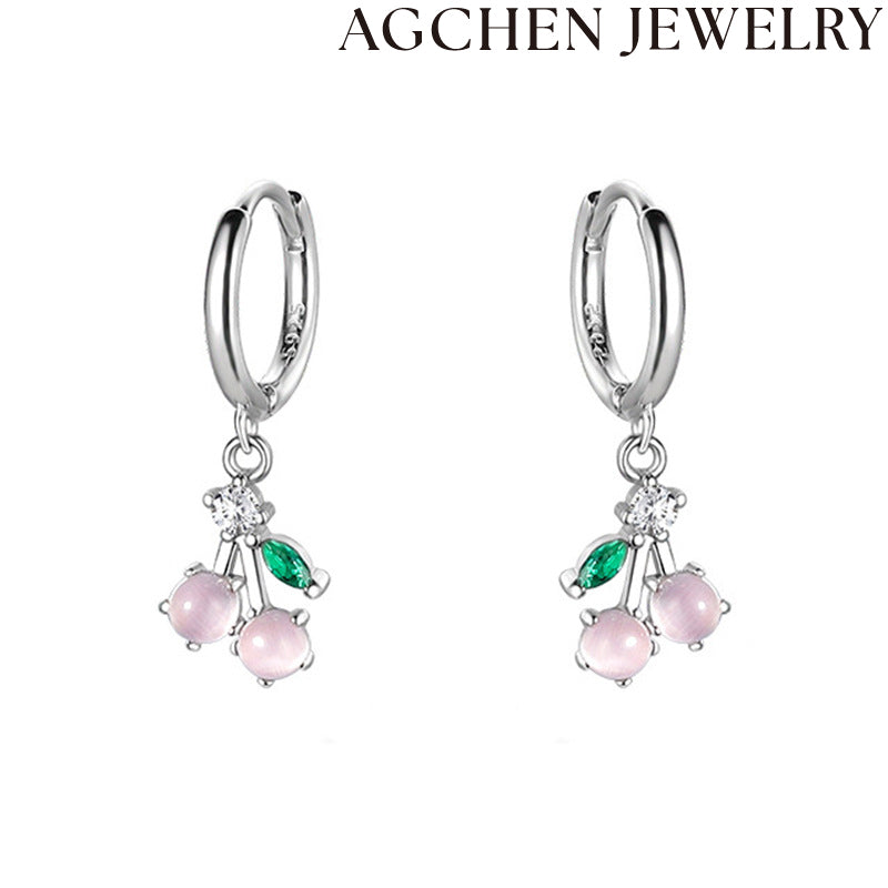 AG Elegant Pink Crystal Earrings