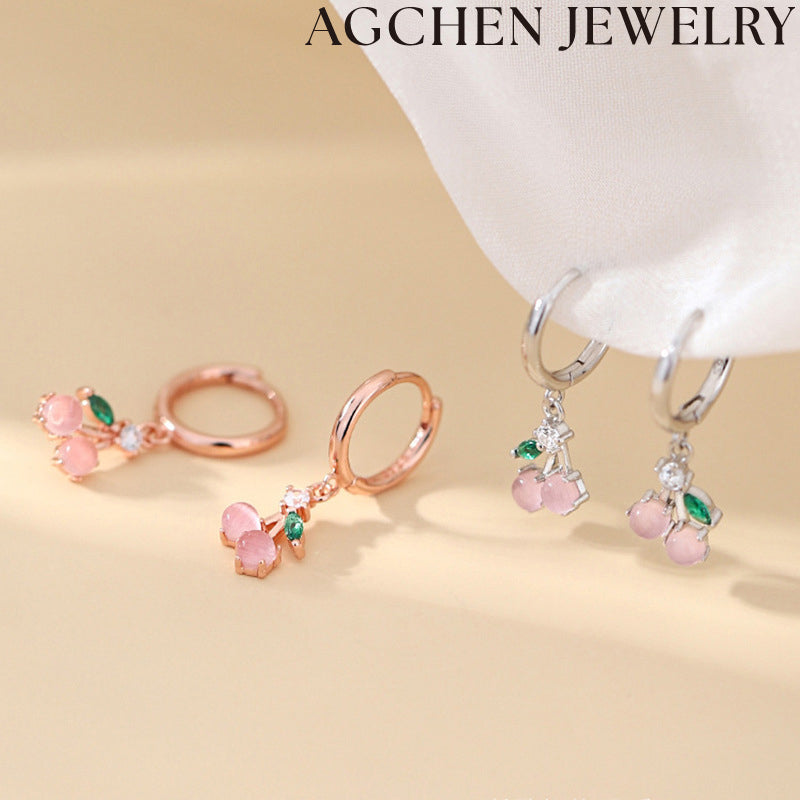 AG Elegant Pink Crystal Earrings