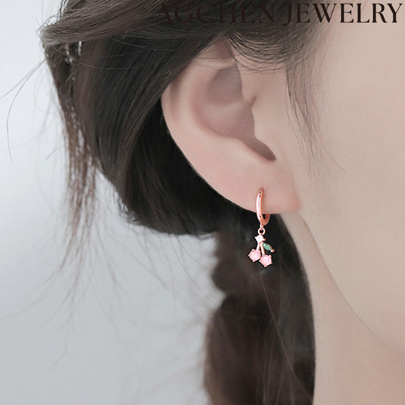 AG Elegant Pink Crystal Earrings
