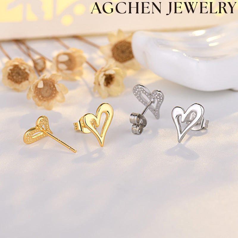 AG Heart-Shaped Unique Earrings