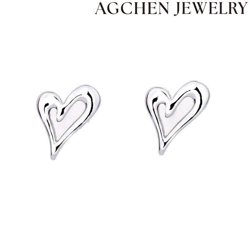 AG Heart-Shaped Unique Earrings