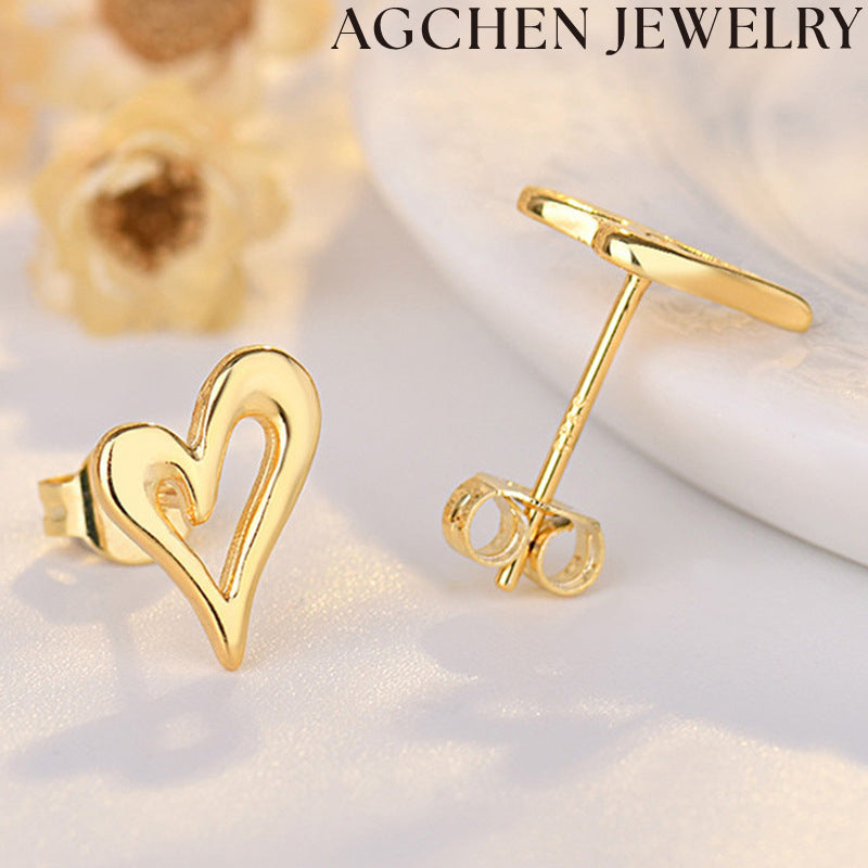 AG Heart-Shaped Unique Earrings