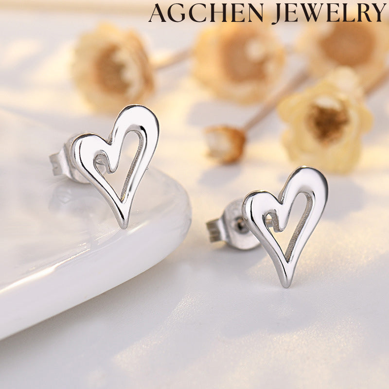 AG Heart-Shaped Unique Earrings