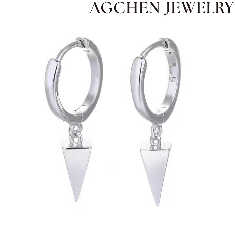 AG Stylish Triangle Zirconia Earrings