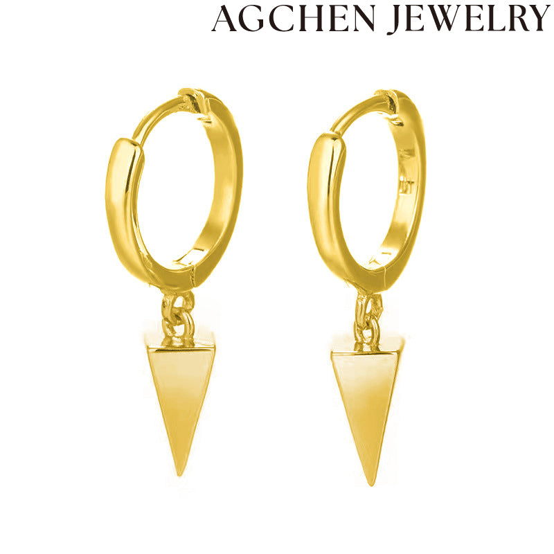 AG Stylish Triangle Zirconia Earrings