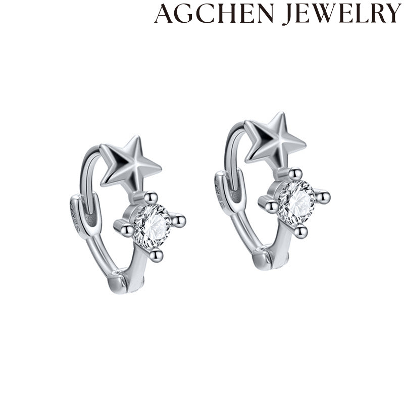 AG Sparkling Star Zirconia Earrings