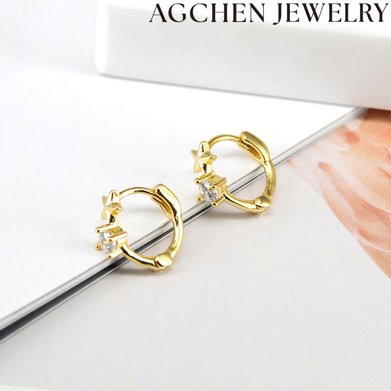 AG Sparkling Star Zirconia Earrings