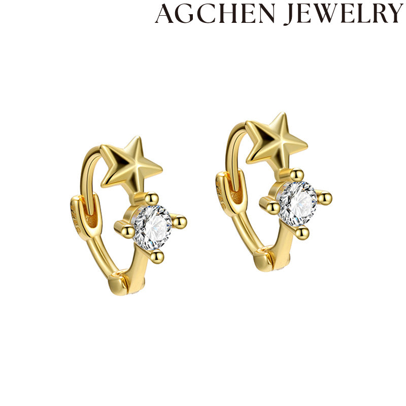 AG Sparkling Star Zirconia Earrings
