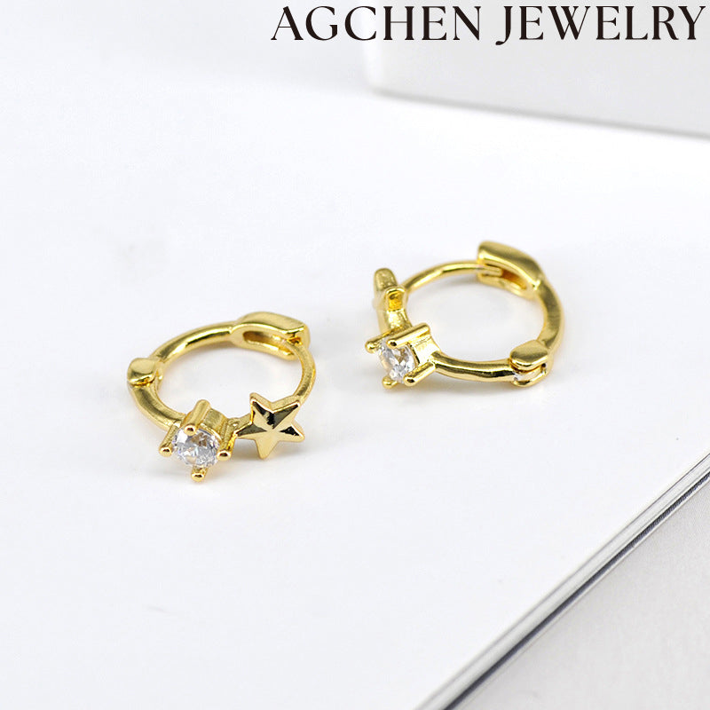 AG Sparkling Star Zirconia Earrings
