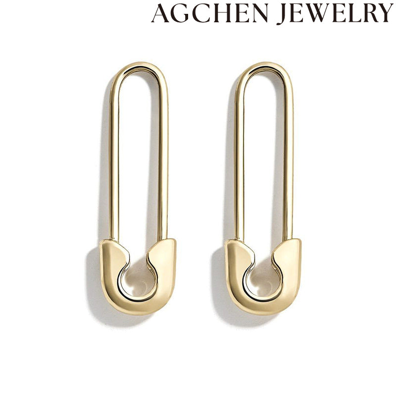 AG Lapel Pin-Shaped Enamel Earrings