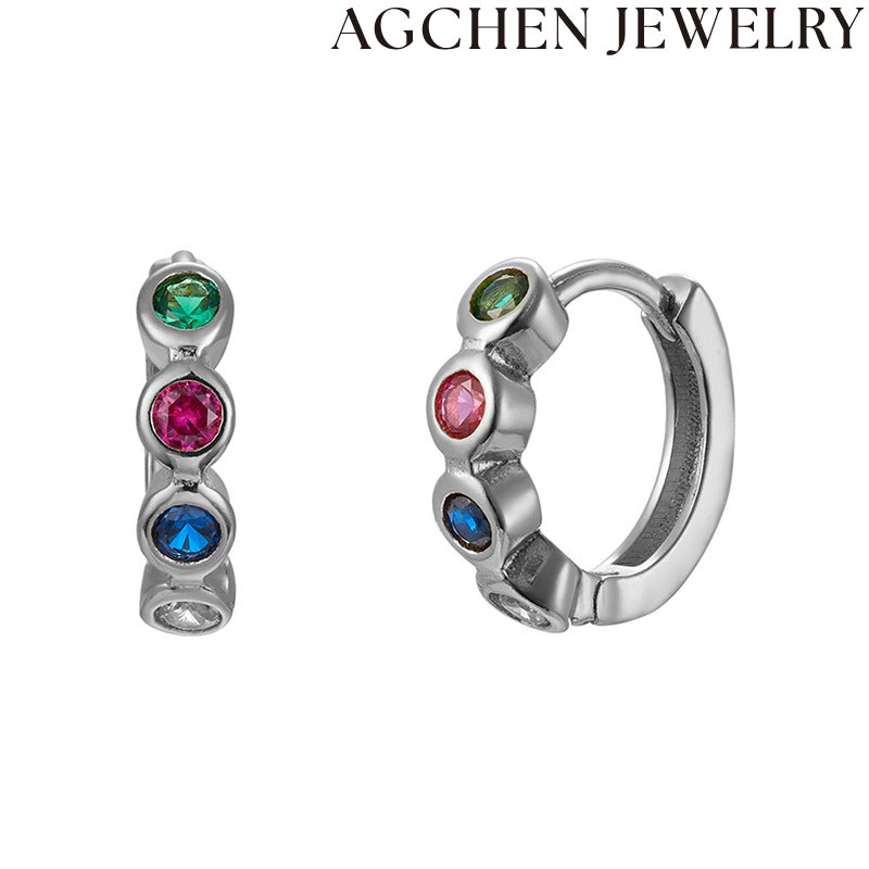AG Colorful Zirconia Earrings