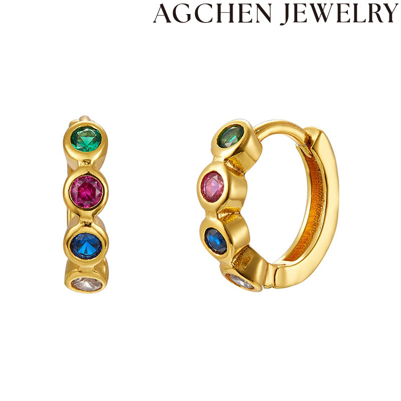 AG Colorful Zirconia Earrings