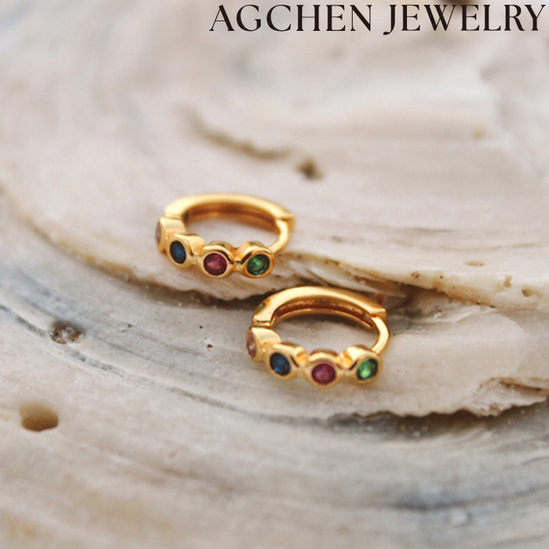 AG Colorful Zirconia Earrings