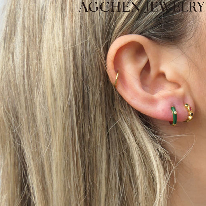 AG Colorful Zirconia Earrings