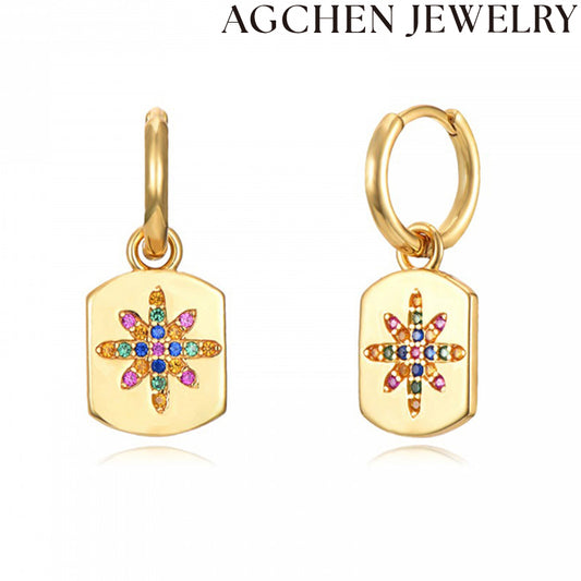 AG Sunflower Zirconia Earrings