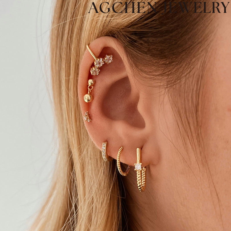 AG Threaded Zirconia Earrings