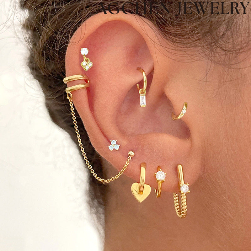 AG Threaded Zirconia Earrings