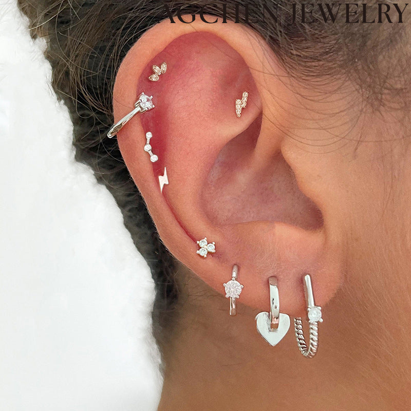 AG Threaded Zirconia Earrings