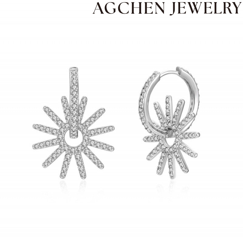 AG Sunflower Zirconia Earrings
