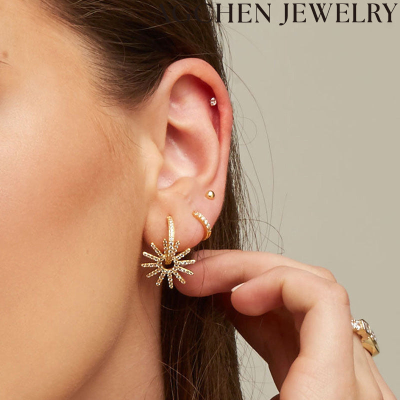 AG Sunflower Zirconia Earrings