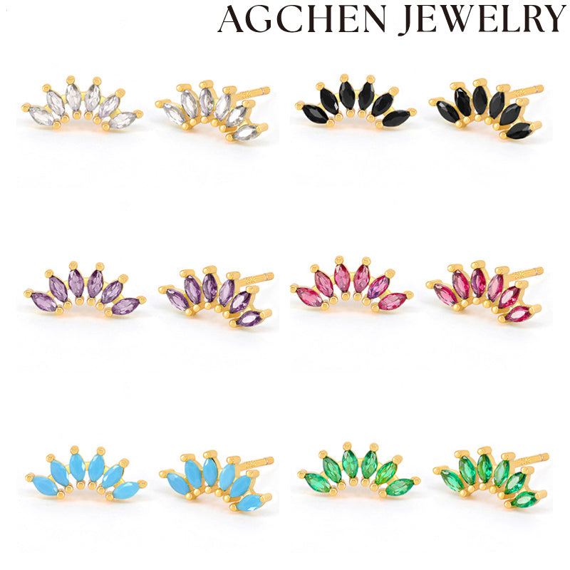 AG Flower Zirconia Earrings