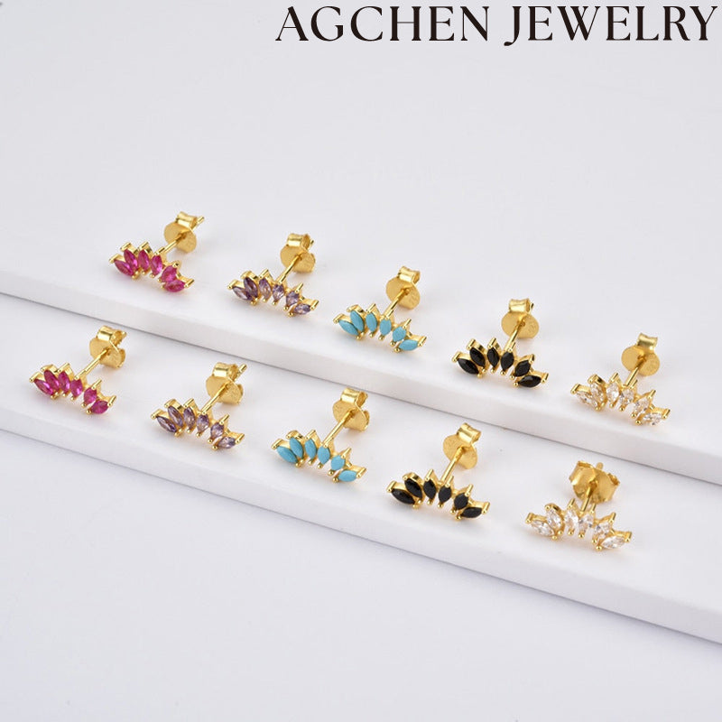 AG Flower Zirconia Earrings