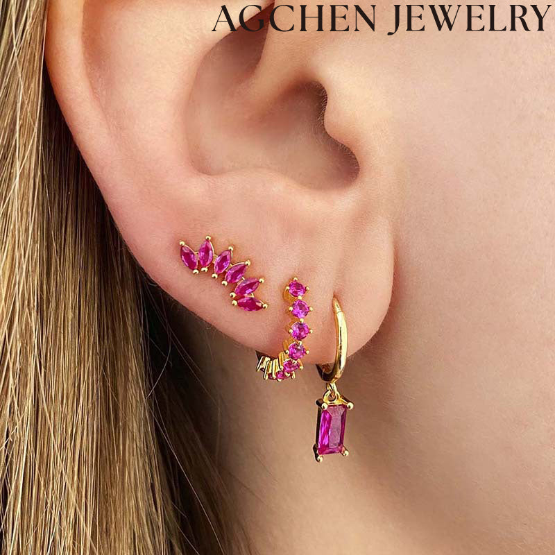 AG Flower Zirconia Earrings
