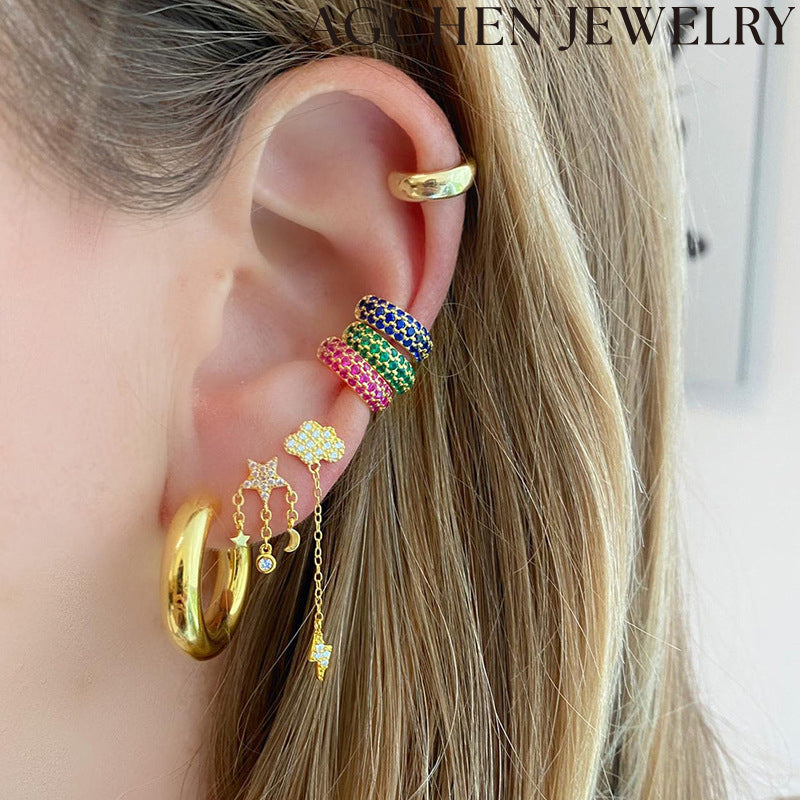 AG White Zirconia Stud Earrings