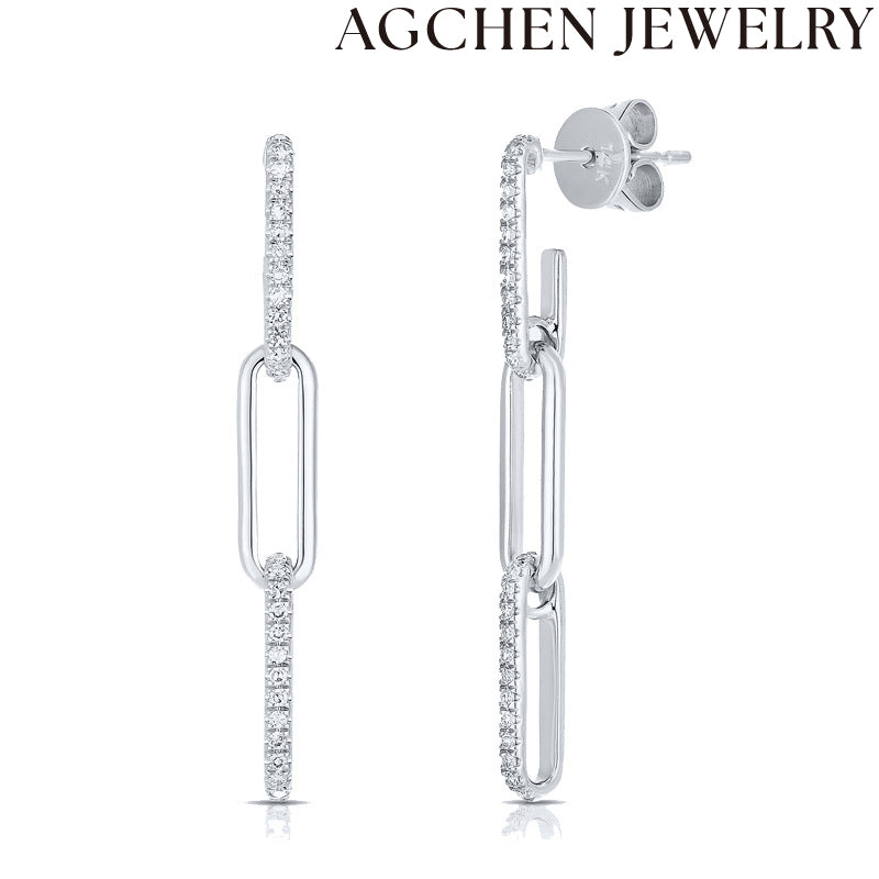 AG Chain with Zircon Earrings