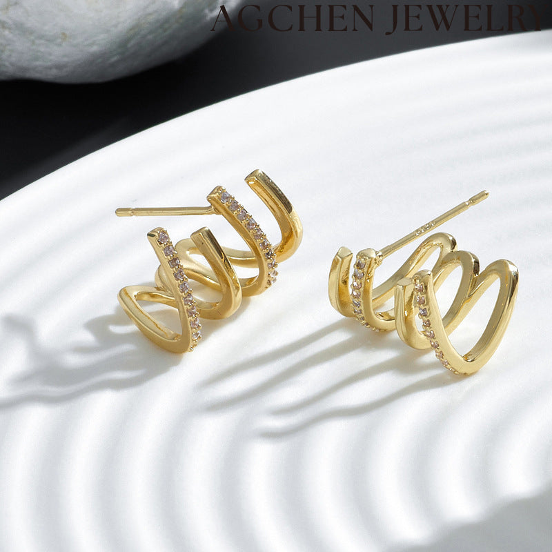 AG Unique Zirconia Earrings