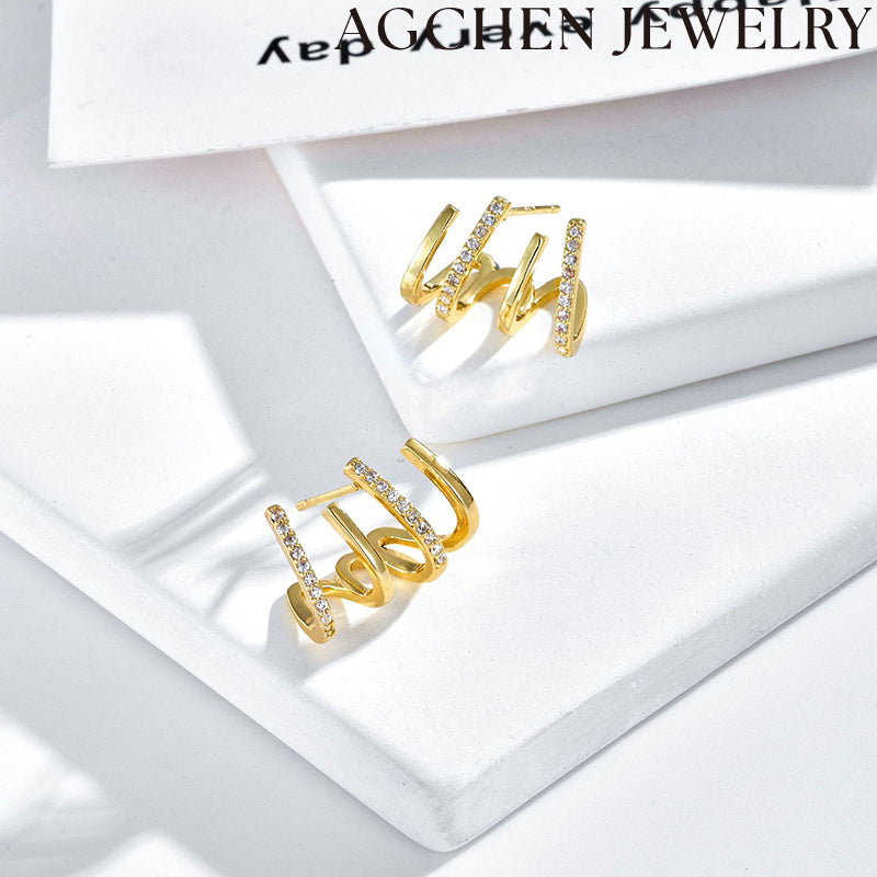 AG Unique Zirconia Earrings