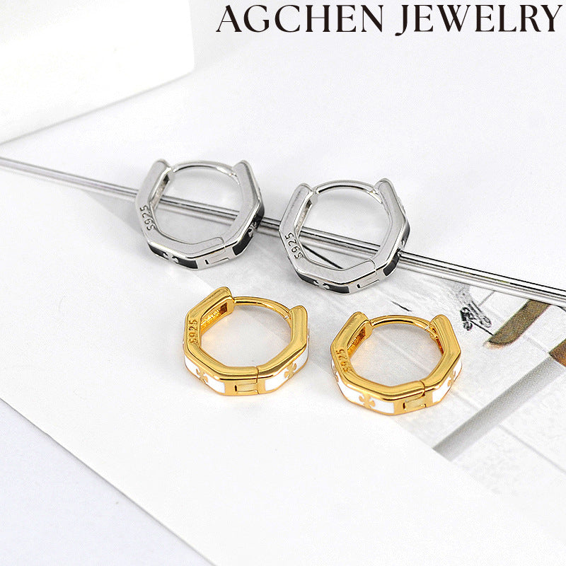 AG Enamel Cross Earrings